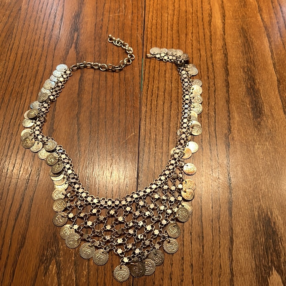 Unbranded Metal Chain Belt With Coins And Stars Front Is In A V Shape - Picture 2 of 5